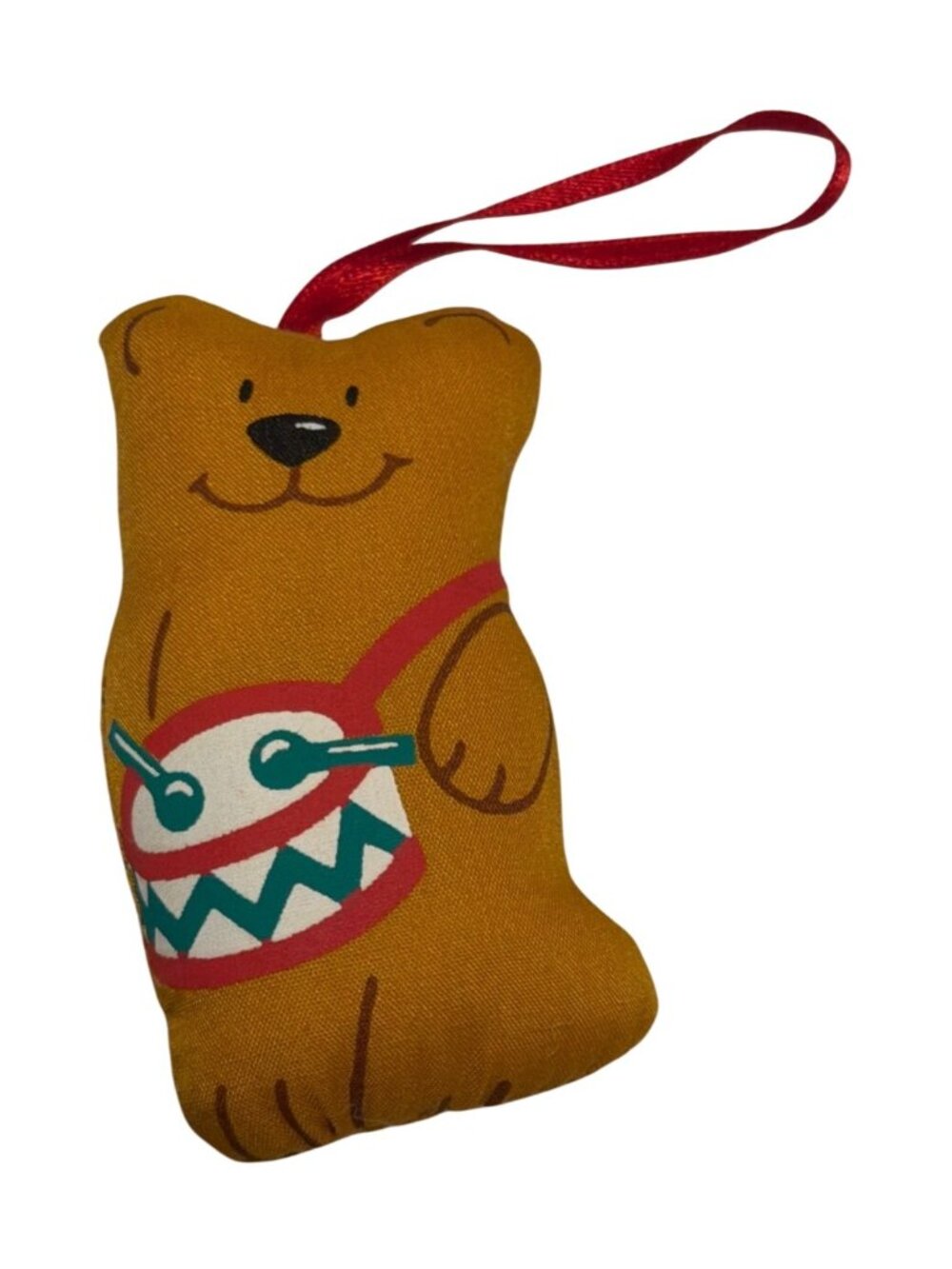 1990 Avon "The Gift Collection" Plush Bear Musical Ornament w/Drum (NO MUSIC)
